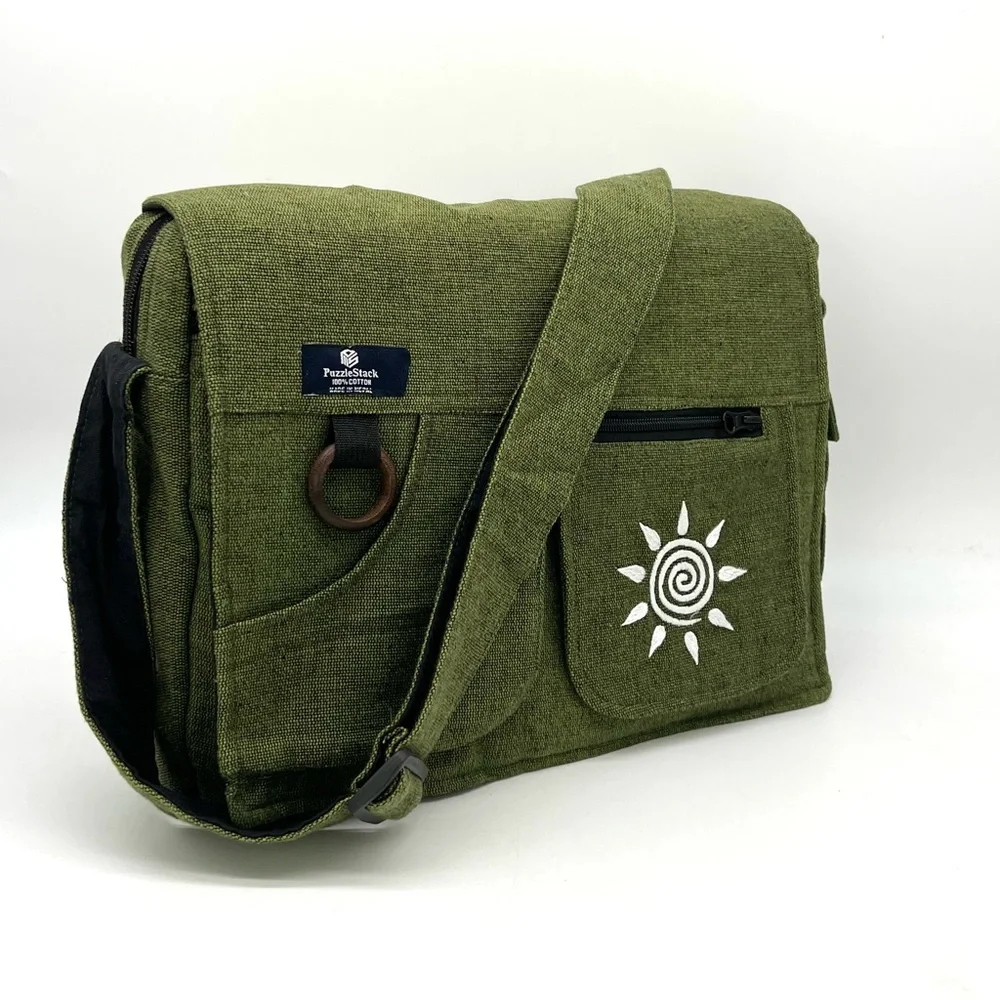 Multi pocket Cotton Laptop Messenger Laptop Bag